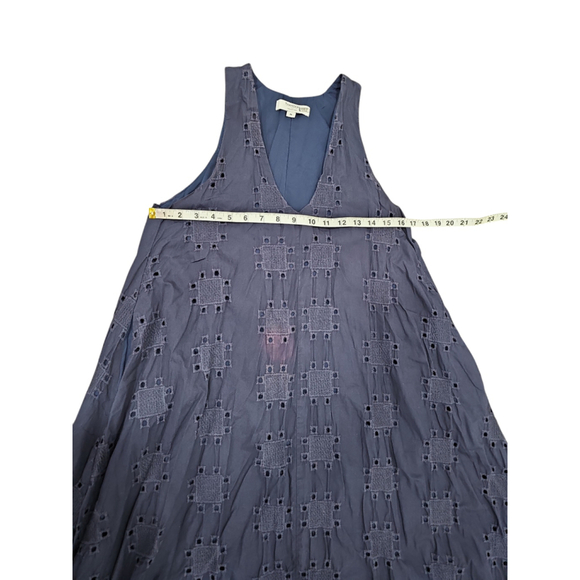Thakoon Collective Navy Eyelet Shift Dress Sz M - Picture 10 of 12